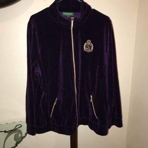 Ralph Lauren velour zip up jacket